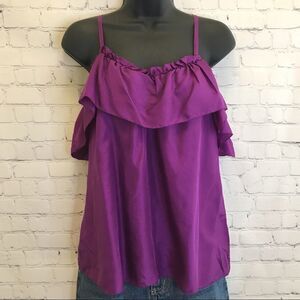 Rebecca Taylor purple off the shoulder top size 4 